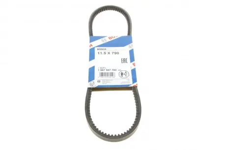 Ремінь генератора Audi 100/200/VW Caddy II/Golf III/IV/Passat/Sharan -04 (11.5x790) BOSCH 1 987 947 782