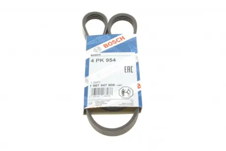Ремінь генератора Mitsubishi Pajero 3.0 V6 90-00/ Chevrolet Matiz 1.0 05- (4PK954) BOSCH 1 987 947 808