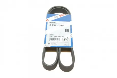 Ремінь генератора VW Golf V/VI/Passat VI/VII/Skoda Fabia 1.4TSI/FSI/1.6 FSI 97- (6PK1090) BOSCH 1 987 948 381