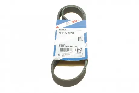 Ремінь генератора поліклиновий Peugeot Partner/307/508 02-/Citroen Berlingo/C2/C3/C4/C5 1.6 HDi 04- (6PK976) BOSCH 1 987 948 486