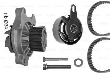Комплект ГРМ + помпа VW LT 96-06/VW T4 2.5TDI 91-03/Audi A6 2.5TDI 94-97 (26.5x122z) BOSCH 1 987 948 875