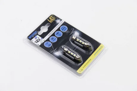 Автолампа SV8,5 LED 12V 3XSMD 2828 LED WHITE 10x31 (2 шт) Bosma 3765