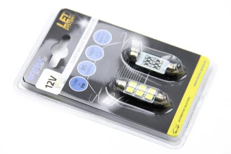 Автолампа SV8,5 LED 12V 6XSMD 5050 LED WHITE 12x39 (2 шт) Bosma 3833