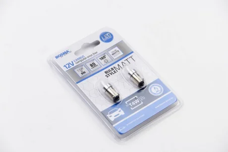 Автолампа BA9S LED 12V 2xSMD 2835 LED WHITE MAT (2 шт) Bosma 5103