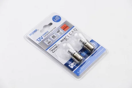 Автолампа BAU15S BULB 12V 1xLED CREE3535 ORANGE CLEAR BULB STYLE CANBUS (2шт) Bosma 6711