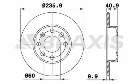Диск гальмівний BRAXIS AE0384