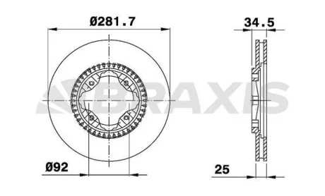 Гальмівні колодки комплект BRAXIS AE0729