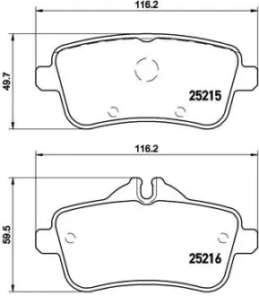 Комплект гальмівних колодок з 4 шт. дисків BREMBO P50100