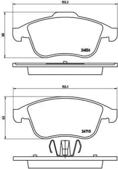 Комплект гальмівних колодок з 4 шт. дисків BREMBO P68047