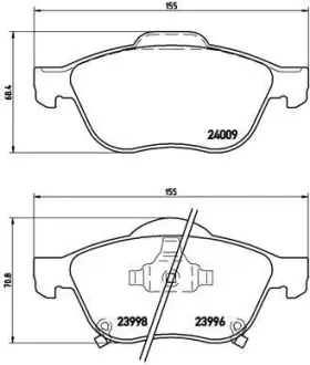 Гальмівні колодки дискові BREMBO P83 043