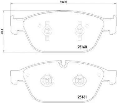 Комплект гальмівних колодок з 4 шт. дисків BREMBO P85128