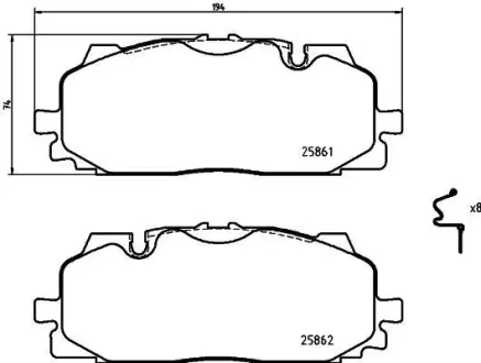Колодки дискового тормоза BREMBO P85165