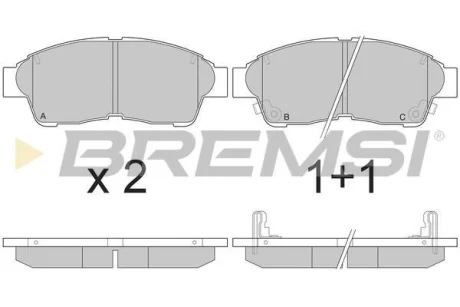 Гальмівні колодки пер. Toyota Corolla 92-01/Camry 91-01 (Akebono) BREMSI BP2526