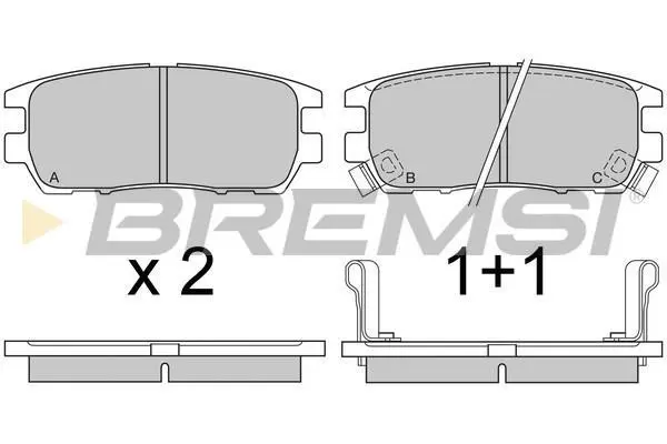 Гальмівні колодки зад. Pajero II/L400 90-05 (107.8x43.8x14) BREMSI BP2574 (фото 1)