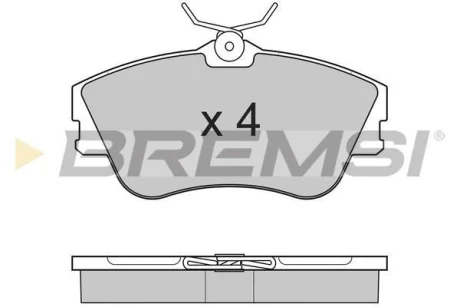 Гальмівні колодки пер. T4 1.9TD/2.4D >99 (R15)(невент.диск) BREMSI BP2625