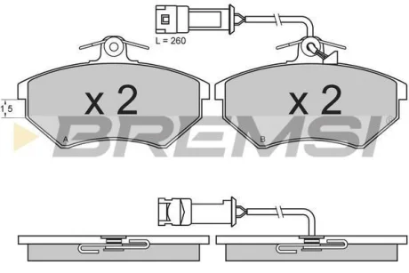 Гальмівні колодки пер. Audi 80/100 78-96 (TRW) (119x70x19,6) з датчиком BREMSI BP2643