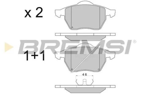 Гальмівні колодки пер. Golf IV/Octavia/A3 1.8T/1.9TDI BREMSI BP2679