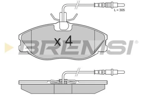 Гальмівні колодки пер. Peugeot 306/406/607 96- (TRW) BREMSI BP2683