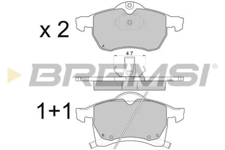 Гальмівні колодки пер. Astra G 98-05 (ATE) BREMSI BP2811