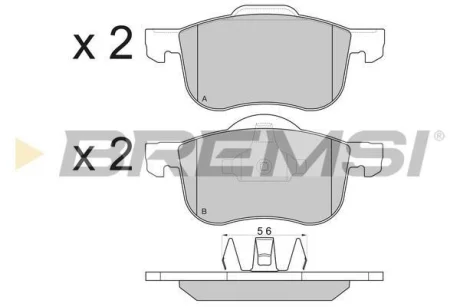 Гальмівні колодки пер. Volvo S60/S80/V70/XC70 95-10 (ATE) BREMSI BP2842