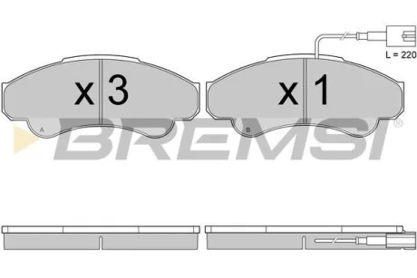 Гальмівні колодки пер. Jumper/Ducato/Boxer 02- (1.8t) BREMSI BP2998