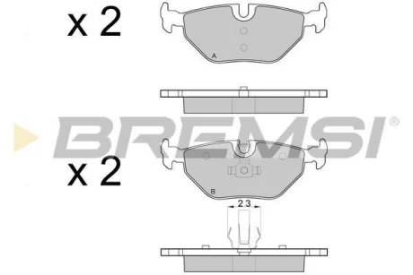 Гальмівні колодки зад. BMW 3 (E46)/SAAB 9-5/ROVER 75 96-09 (ATE) (123,1x45x17) BREMSI BP3051