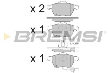 Гальмівні колодки пер. Passat B5/Audi A4/A6 00-05 BREMSI BP3071