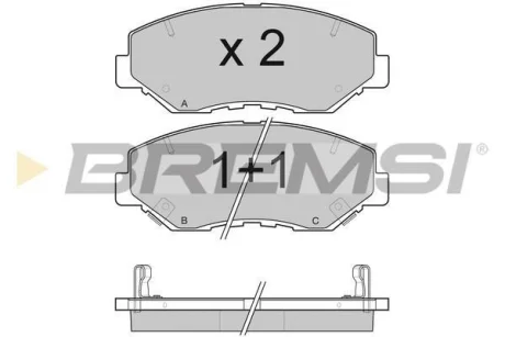 Гальмівні колодки пер. Honda Accord 03-08/CR-V 01-06 (akebono) BREMSI BP3117