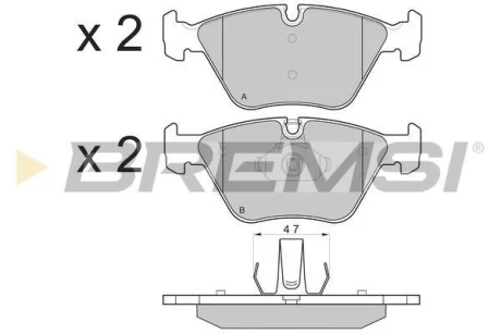 Гальмівні колодки пер. BMW 3(E46) 99-07/X3(E83) 03-11 (ATE) BREMSI BP3135