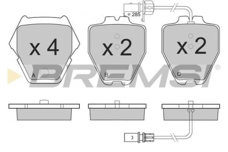 Гальмівні колодки пер. VW Phaeton 02-07 (TRW) BREMSI BP3151