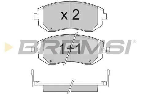 Гальмівні колодки пер. Subaru Impreza 02-/Forester 02- (akebono) BREMSI BP3158