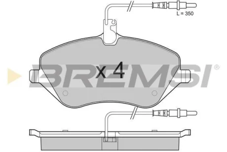 Гальмівні колодки пер. Peugeot 407/607 04- (TRW) (162,3x79,1x18,4) BREMSI BP3181
