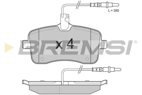 Гальмівні колодки пер. Peugeot 407 04- (TRW) (131,4x66,8x19,5) BREMSI BP3182