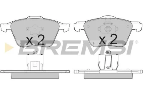 Гальмівні колодки пер. Volvo XC90 02-12 (ATE) (154,9x70,8x19) BREMSI BP3187
