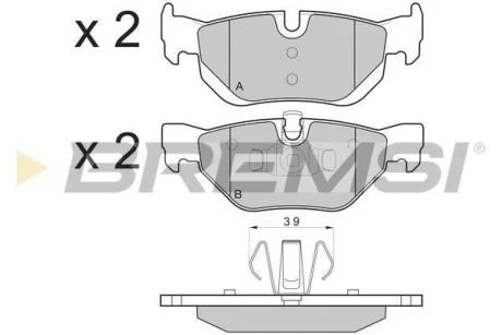 Гальмівні колодки зад. BMW 3(E90)/1(E81) 04-13 (ATE) (123x43,6x17,3) BREMSI BP3194