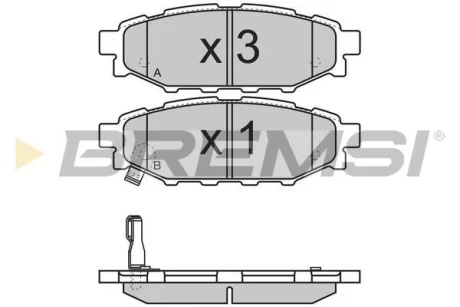 Гальмівні колодки зад. Subaru Forester/Legacy IV 03- (akebono) BREMSI BP3218