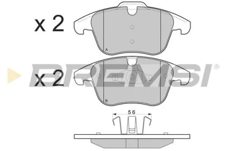 Гальмівні колодки пер. Mondeo 07-/Volvo S60/V60 10-/V70 02-/XC 70 08- BREMSI BP3297