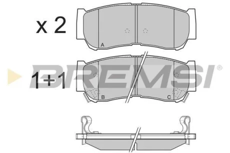Гальмівні колодки зад. Hyundai Santa Fe 06-12 (mando) (118,6x47x15,6) BREMSI BP3314