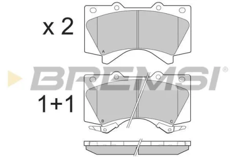 Гальмівні колодки пер. Toyota Land Cruiser 08- (advics) BREMSI BP3381