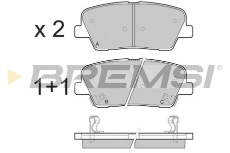 Гальмівні колодки зад. Santa Fe II/III 06-/Sorento II/III 09- (mando) (117x48,3x15,5) BREMSI BP3435