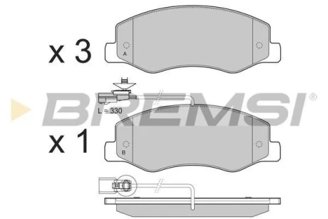 Гальмівні колодки зад. Master/Movano 10- (спарка) BREMSI BP3440