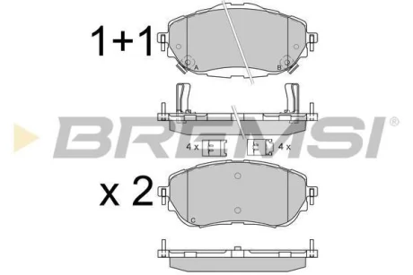 Гальмівні колодки пер. Corolla/Auris 12- (Bosch) BREMSI BP3537