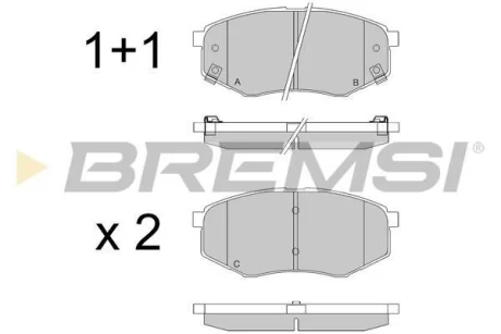 Гальмівні колодки пер. Hyundai ix20/ix35 10- /Kia Sportage (SL) 10- (Mando) BREMSI BP3547