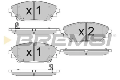 Гальмівні колодки пер. Mazda 3/CX-3 13- (Akebono) BREMSI BP3556
