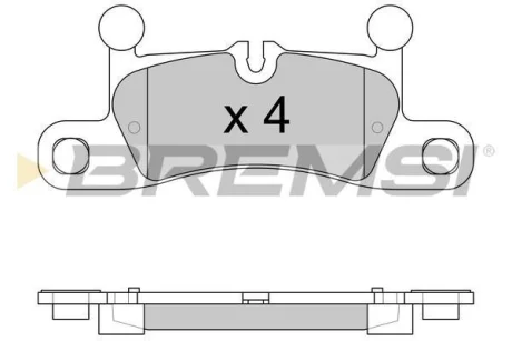 Гальмівні колодки зад. Porsche Cayenne (92A) 10- (Brembo) BREMSI BP3585
