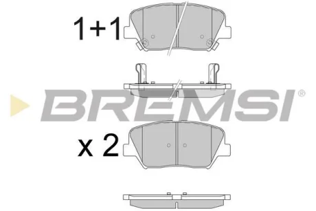 Гальмівні колодки пер. Santa Fe II/Carens IV/Sorento II/III 09- (Mando) BREMSI BP3596