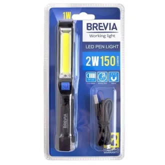 Фонарик инспекционный LED Pen Light 2W COB+1W LED 150lm, 900mAh, microUSB, блистер Brevia BREVIA 11220