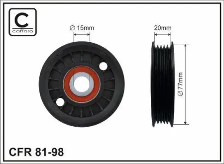 Ролик 77X20.5X15 поліклинового паска VW Passat CAFFARO 8198
