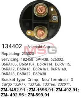 A_Кришка втягуючого реле NISSAN/OPEL/RENAULT Megane/Clio/Scenic/Kangoo/Movano "1,4-1,6" 99>> ="" CARGO 134402
