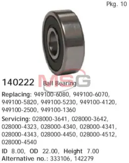 Підшипник 608 2rs1 ="" CARGO 140222